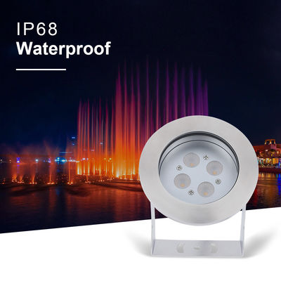 Lumière sous-marine LED en acier inoxydable IP68 DC12V 24W Blanc chaud 3000K Pour la fontaine