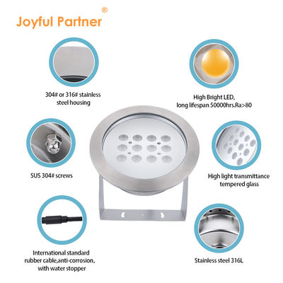 Lumière de point imperméable à l'eau personnalisée RGBW IP68 12W 24W 36W 48W Pour une application sous-marine