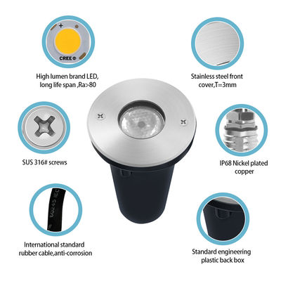 Lumière sous-marine LED extérieure RGB basse tension RGB 3W 1W LED IP68 étanche