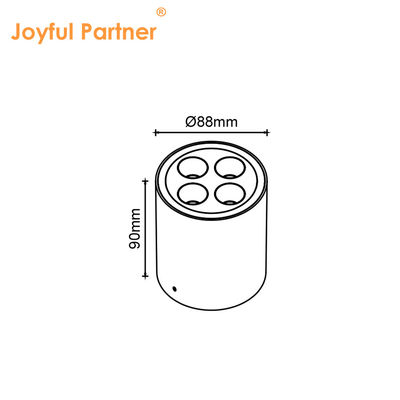 Spot jardin LED plafond lumineux Surface montée en aluminium cylindrique 220V 8W 3000K Blanc chaud