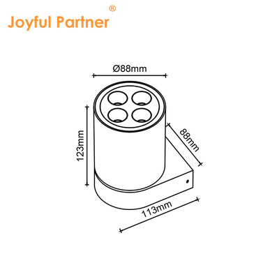 Lumières de surface personnalisées montées en usine 4 * 2w SMD LED intérieure extérieure IP65 Cylindre quatre trous