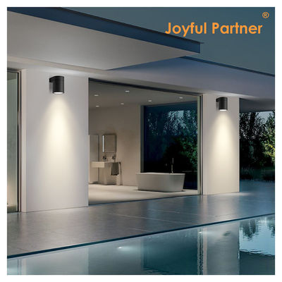 Lampes murales extérieures en aluminium coulé IP65 Conception de cylindre avec verre trempé