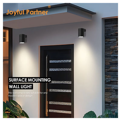 Lampes murales extérieures en aluminium coulé IP65 Conception de cylindre avec verre trempé