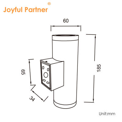 Lumière murale extérieure Sconce IP65 moderne noir mat aluminium cylindre de jardin Porche vers le haut vers le bas lumière