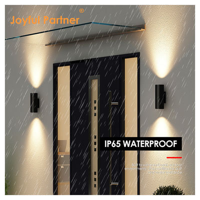 Lumière murale extérieure Sconce IP65 moderne noir mat aluminium cylindre de jardin Porche vers le haut vers le bas lumière