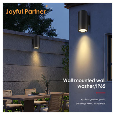 Lampe murale extérieure montée sur le mur vers le haut et vers le bas alliage d'aluminium extrudé 3000-6000K 18W 24W lampe murale extérieure Cob LED Noir Couleur du boîtier