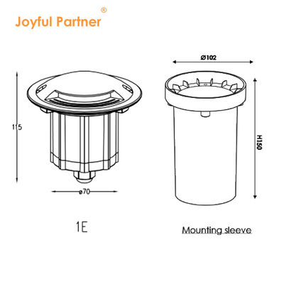 Éclairage souterrain à LED extérieur 6W émetteur latéral LED éclairage souterrain pour jardin