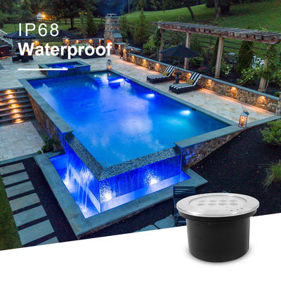 Lumières de piscine sous-marines à LED RGBW IP68 SS316 DIA200mm imperméable à l'eau CE Rohs IP68 Multicolore DC24V