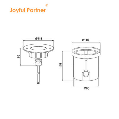 IP68 RGBW 4in1 Fontaine étanche à LED 316 DC 24V en acier inoxydable avec lentille asymétrique