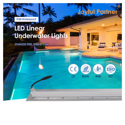 IP68 Lumière sous-marine linéaire en acier inoxydable 316 24W LED DALI Dimmable avec manchon de montage en plastique