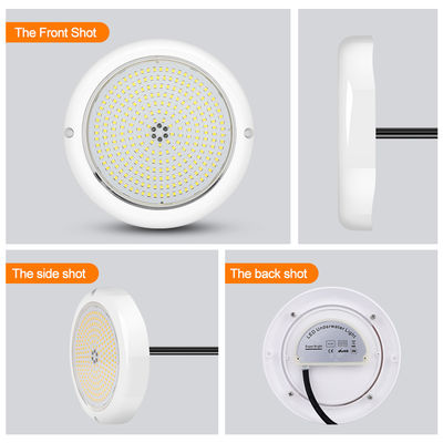 Lumière de piscine LED RGB AC12v Voltage Résine remplie Plat RGB ABS Corps chaud Blanc usine personnalisée