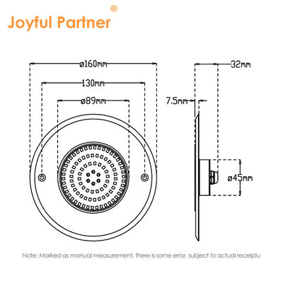 Lumière de piscine en acier inoxydable de 316L DIA 160 mm * 32 mm AC12v avec télécommande