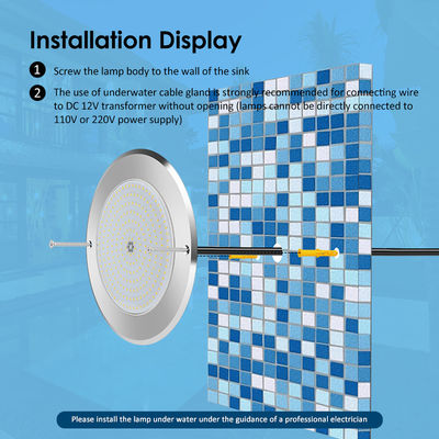 Lumières de piscine sous-marines à LED 316 en acier inoxydable 25W Smd2835 Résine remplie Rgb 3000K