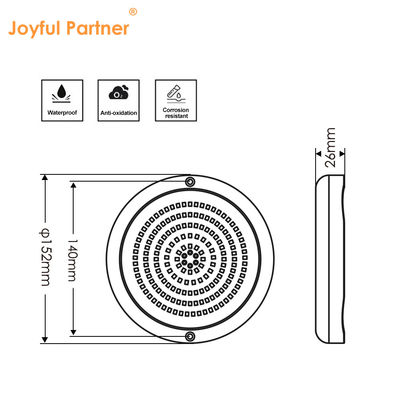 PAR56 Resine remplie de piscine extérieure SMD2835 135PCS AC12V RGBW 10W acier de haute qualité