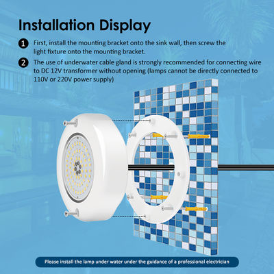 AC 12V submersible sous-marin IP68 RGB Commutateur de commande PC 15W Résine remplie Surface montée LED Pool Light