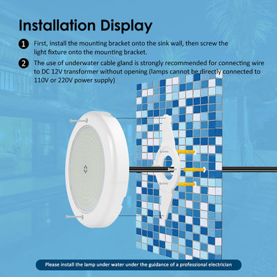 LED PAR56 Lumières de piscine AC12V 35W IP68 imperméable à l'eau SMD 2835 LED Blanc chaud Pour piscine