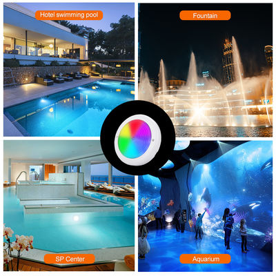 Piscine imperméable à l'eau Lumière murale montée Rgb AC12v Diamètre 230mm Épaisseur ABS Matériau 42W