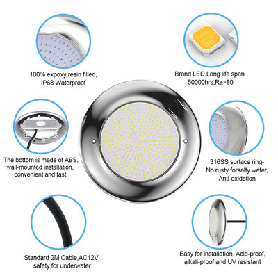 Lumières de piscine joyeuses 12v AC Mise à niveau de la puce SMD couleur RGB IP68 Tout ensemble de conception pour piscine en béton
