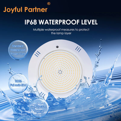 Lumière de piscine sous-marine remplie de résine époxy, revêtement ABS mural IP68 AC12V 18W DIA260mm