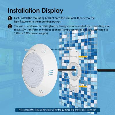 Éclairage de piscine à LED monté sur le mur 260 * 40mm AC12V 42w télécommande avec boîtier ABS style moderne