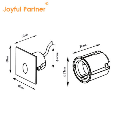 Lampe de mur LED intelligente IP65 Aluminium Carrosserie carré Forme DC 24v 1w 2w 3w Lumière d'escalier LED Pour le couloir