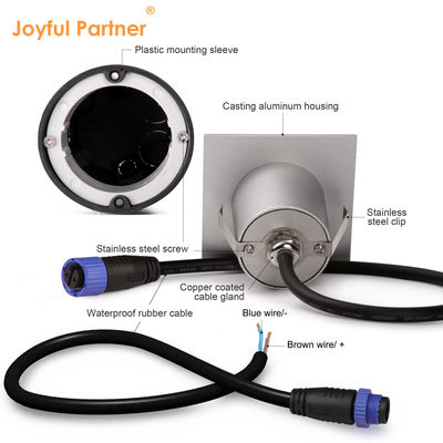 Lampe de mur LED intelligente IP65 Aluminium Carrosserie carré Forme DC 24v 1w 2w 3w Lumière d'escalier LED Pour le couloir