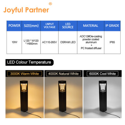 Lumière de pelouse extérieure extérieure IP65 imperméable à l'eau OSRAM LED 10W mono couleur 900mm de hauteur avec garantie de deux ans