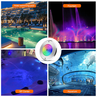 Projecteur de piscine LED RGB Par 56 6W 10W 18W 25W 35W 42W ultra mince 7,5 mm super fin rempli de résine Tension AC 12V LED SMD avec matériau SS316L