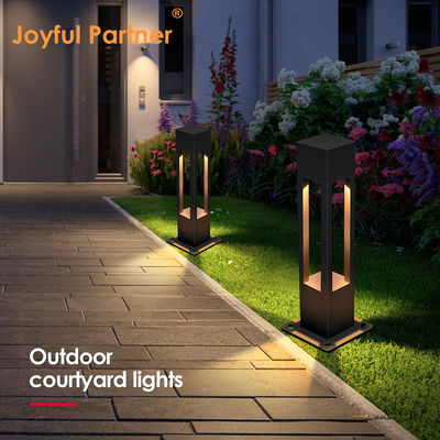 10W Bollard de jardin de paysage lumière Matériau en aluminium IP65 étanche avec base d'épaississement carré