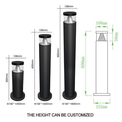 Borne extérieure basse tension LED pour pelouse et jardin RA92 LED BRIDGELUX Hauteur 600MM pour paysage, cour et sentier