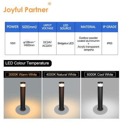 Borne extérieure basse tension LED pour pelouse et jardin RA92 LED BRIDGELUX Hauteur 600MM pour paysage, cour et sentier