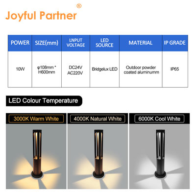 Vente à chaud IP65 Lampes de colonne de paysage imperméables à l'eau 10W Aluminium 220v à fonte sous pression avec éclairage à 360 degrés pour les chemins