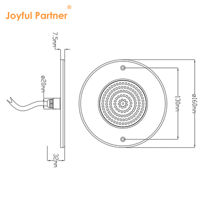 Réflecteur de projecteur de piscine rempli de résine 160mm DC12V 10W Entièrement en plastique SMD2835 108pcs Couleur RGBW Tension constante