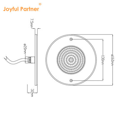 Piscine sous-marine lumineuse DIA160MM DC12V 10W entièrement en plastique SMD2835 108pcs