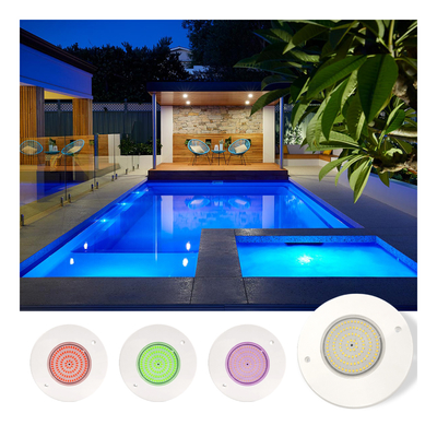 Réflecteur de projecteur de piscine rempli de résine 160mm DC12V 10W Entièrement en plastique SMD2835 108pcs Couleur RGBW Tension constante