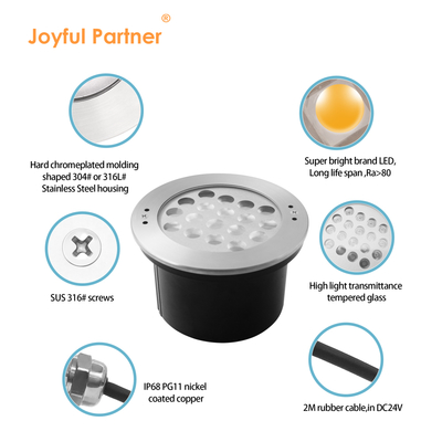 Éclairage de lampe de piscine sous-marine étanche IP68 12V en acier inoxydable 18W 36W LED couleur unique Certification CE ROHS