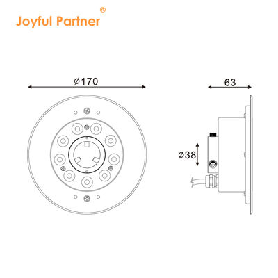 Lumières de fontaine à jet d'eau LED extérieures étanches en acier inoxydable RGB DMX anneau rond