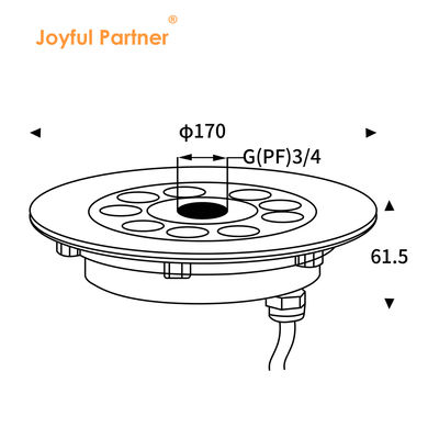 Joyful Partner Lampe de fontaine LED sous-marine RGB DMX 18W DC24V IP68 en acier inoxydable