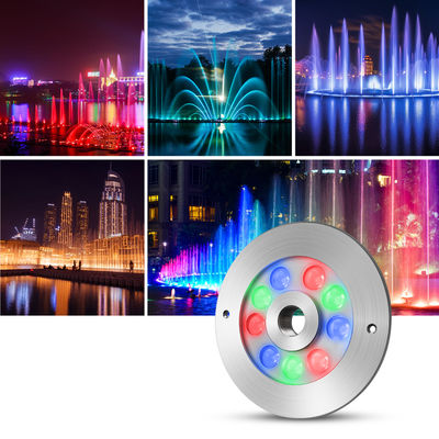 Joyful Partner Lampe de fontaine LED sous-marine RGB DMX 18W DC24V IP68 en acier inoxydable