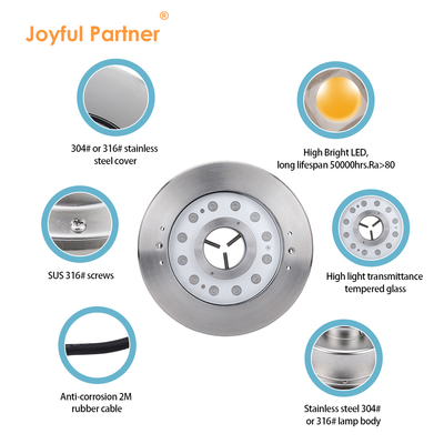 LAMPE LED RGB DE FONTAINE ÉTANCHE IP68 HAUTE PUISSANCE 12W 18W AVEC CERTIFICATIONS CE ROHS