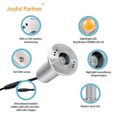 LED Lumières sous-marines DMX Contrôle RGB Premium 1W/2W/3W enterré 316 acier inoxydable Pour les piscines