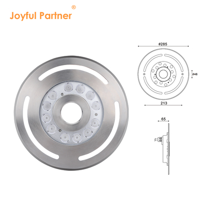 Projecteur de fontaine LED submersible IP68 12W 24W 36W Blanc chaud Bleu RVB Acier inoxydable 316L Avec diamètre 285mm