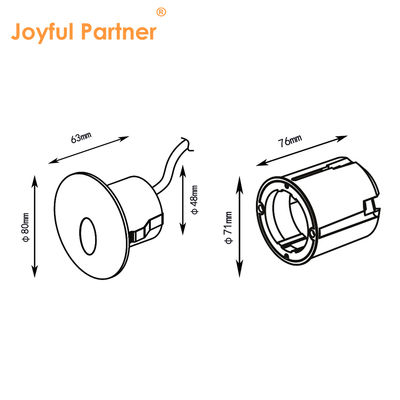 Personnaliser lampes à pas creusées AC220V Corps en aluminium coulé sous pression avec manche de montage en plastique pour les escaliers