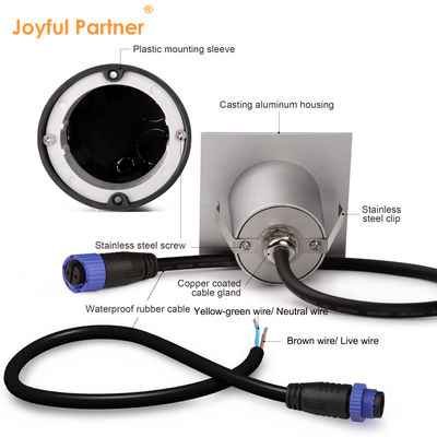 Éclairage d'escalier LED rond 1W 2W en aluminium moulé pour le couloir extérieur