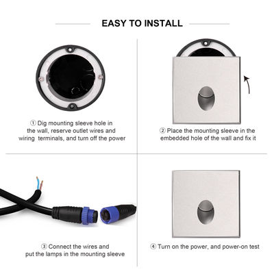 Éclairage d'escalier LED rond 1W 2W en aluminium moulé pour le couloir extérieur