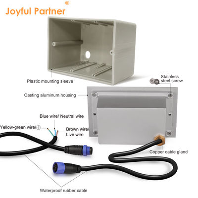 Nouveau rectangle 3W SMD LED étape lumières 170 * 106mm AC100-240V IK10 couleur blanche extérieure