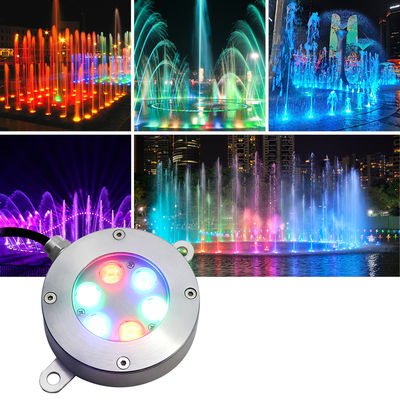 Projecteur de fontaine RGB subaquatique en acier inoxydable IP68, contrôle DMX 24V, 6W 9W, partenaire joyeux