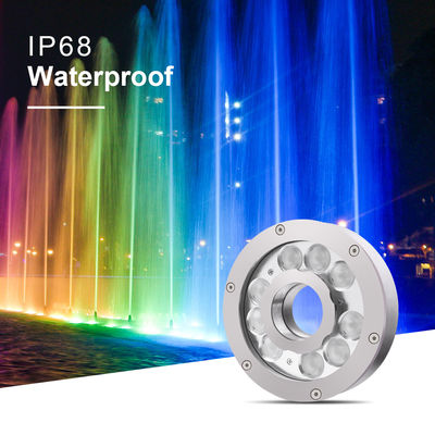 Lumières de fontaine LED IP68 Structure imperméable à l'eau RGB Changement de couleur Contrôle externe 8 mm Verre trempé
