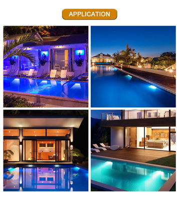 Éclairage subaquatique IP68 RGB couleur acier inoxydable 316L 6*2W DC24V DMX 512 Contrôlable pour rideaux d'eau