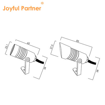 Spot de jardin LED Boîtier en aluminium Revêtement en poudre extérieur 1W IP65 DC24V Pour sentier extérieur